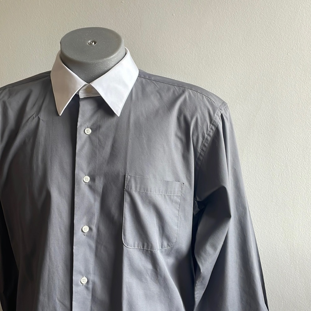 Grey Bill Robinson Dress Shirt XL .